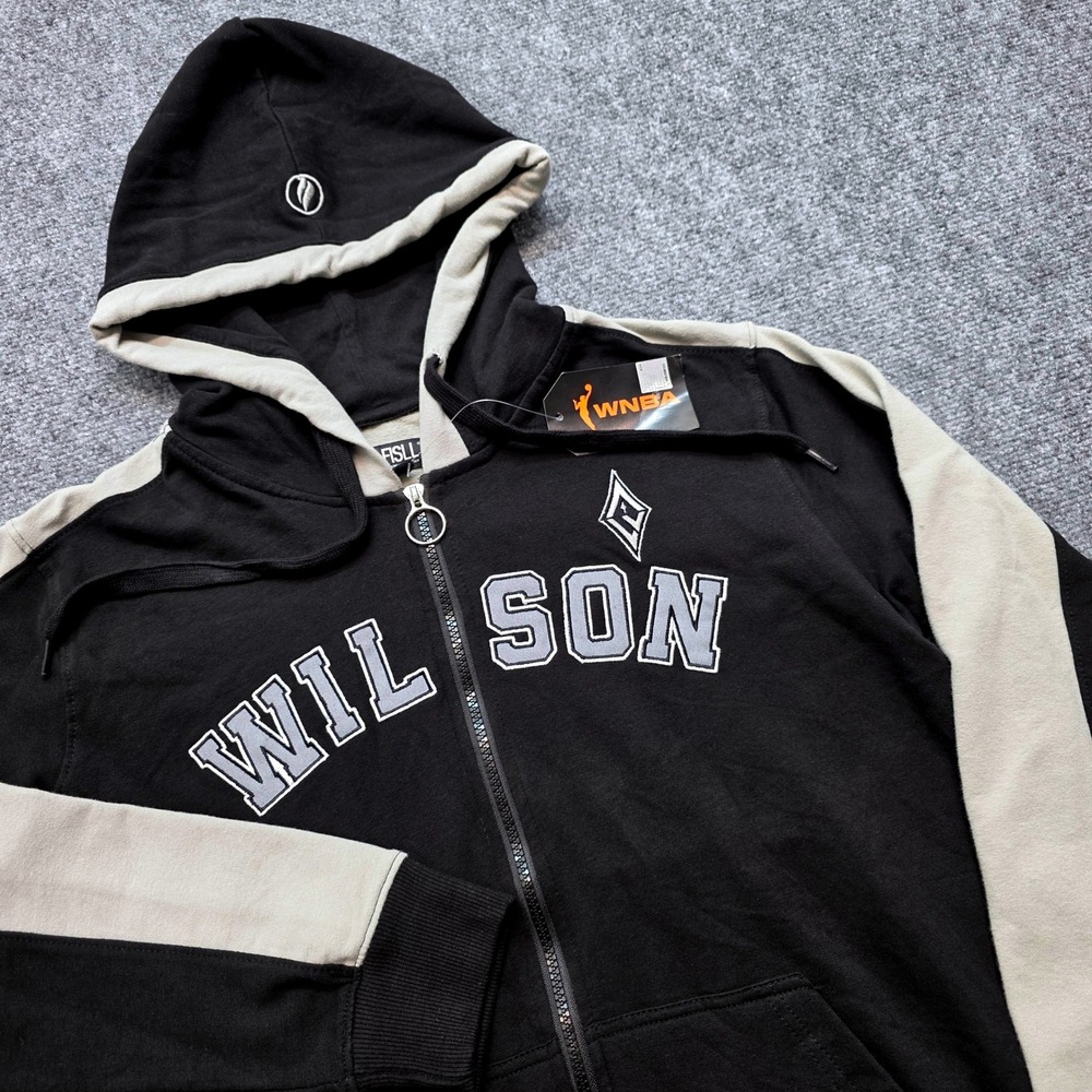 FISLL WNBA Las Vegas Aces A'ja Wilson Full Zip Hoodie Black Tan Womens Small NWT
